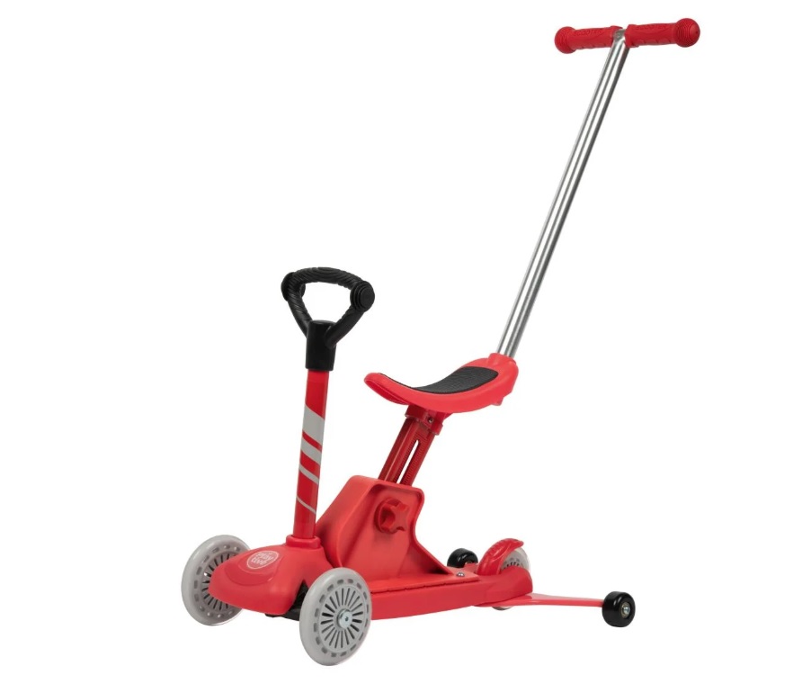 0001 KidLand Dětská rostoucí koloběžka 4v1 KS-13358 červená 7